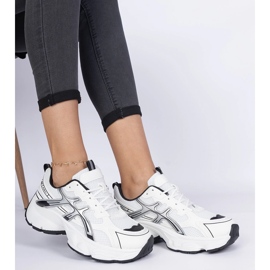 Sneakers nere da donna con suola massiccia bianca 2