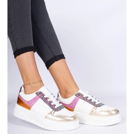 Sneaker femminili multicolori su una suola spessa multicolore 2