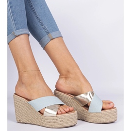 Flip di denim di Espadrille blu 1