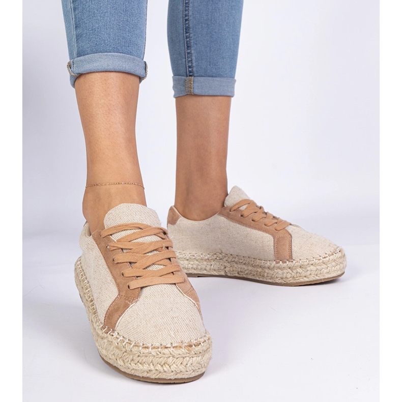 Pizzo femminile marrone -up espadrilles 1