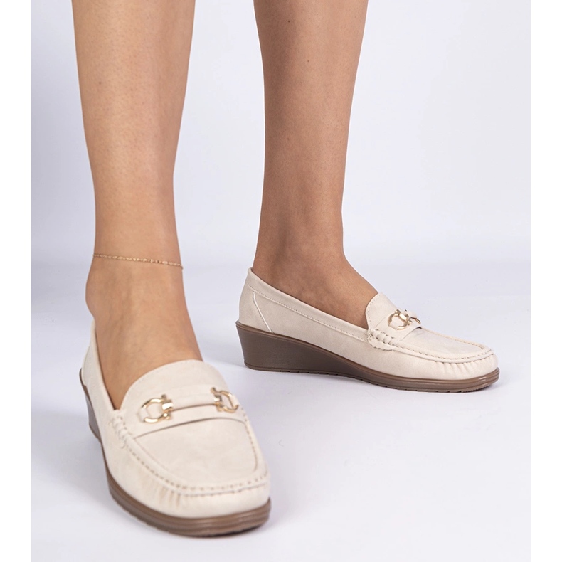 Mocassine da donna cremose con finitura opaca beige 1
