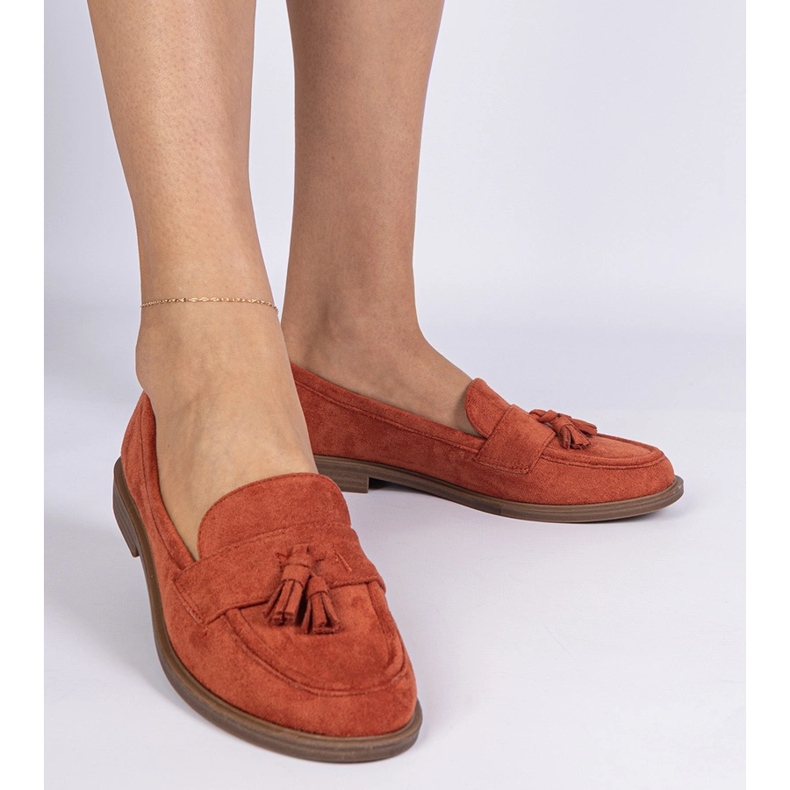 Mocassine da donna arancione da Ekozamsz con frange arancia 1