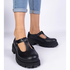 Scarpe nere sulla piattaforma ecologica nero 1