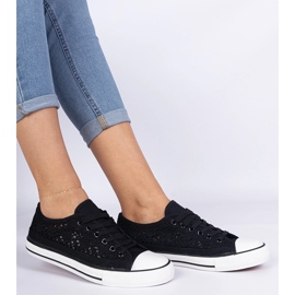 Sneaker femminili di neri openwork nero 2