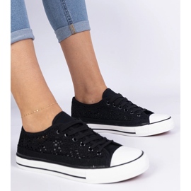 Sneaker femminili di neri openwork nero 1