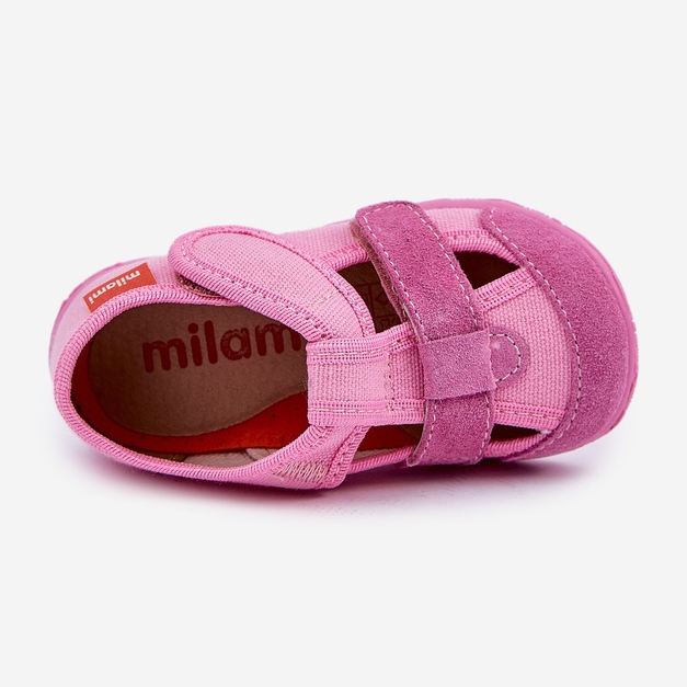 Pantofole per bambini per velcro rosa 2