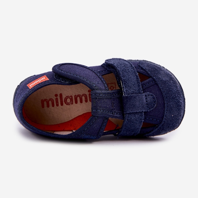 Pantofole per bambini per velcro blu navy 2