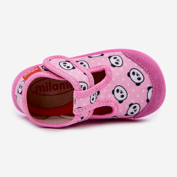 Pantofole milami flessibile panda rosa appetto velcro 2