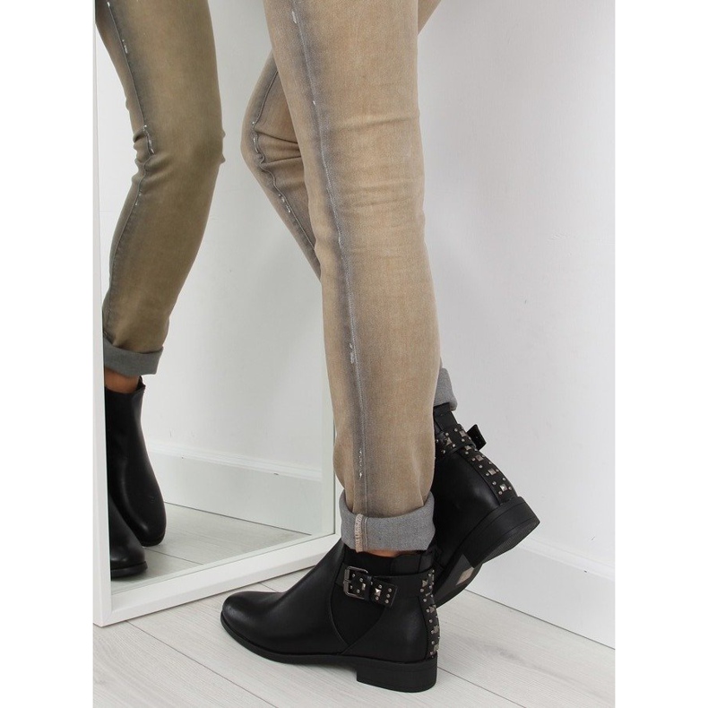Stivaletti Chelsea neri con borchie nere C532 nere nero 1