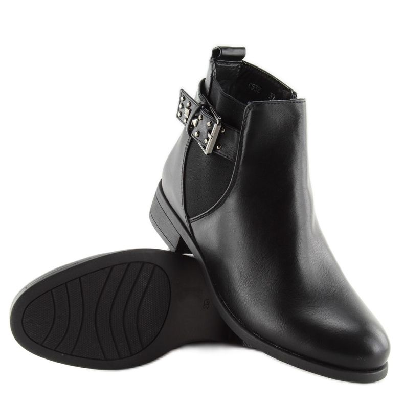 Stivaletti Chelsea neri con borchie nere C532 nere nero 2
