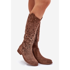 S.Barski Tacchi piatti openwork hy51-176 marrone 1