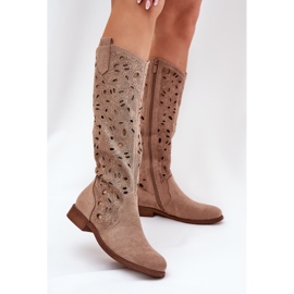 S.Barski Tacchi piatti openwork hy51-176 beige 2