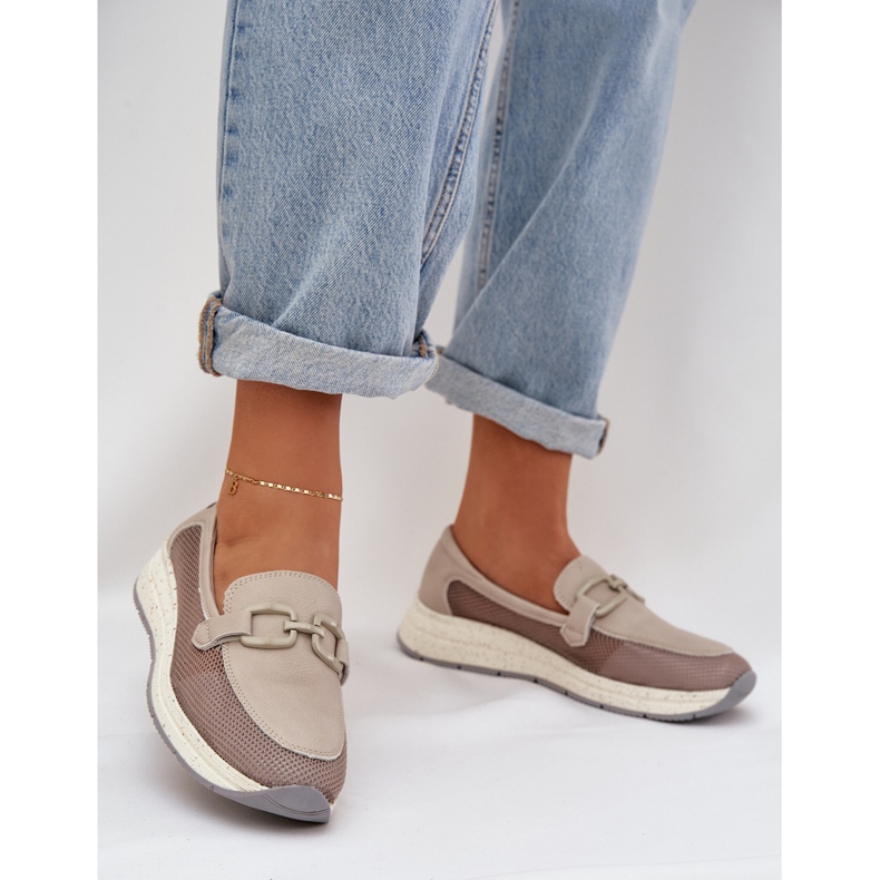 S.Barski Mocassini in pelle femminile d &amp; a tw210 grigio 2