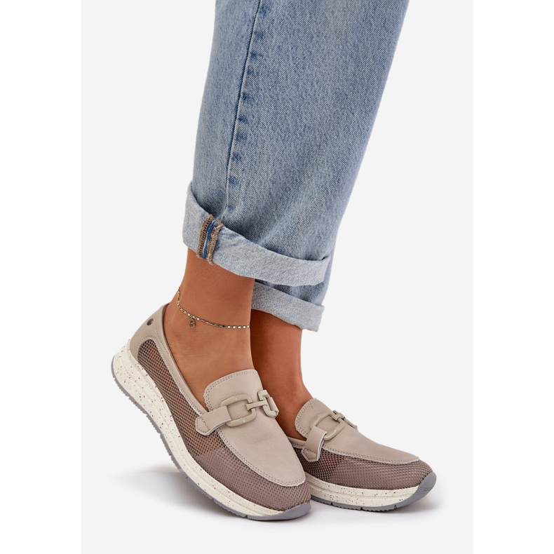 S.Barski Mocassini in pelle femminile d &amp; a tw210 grigio 1