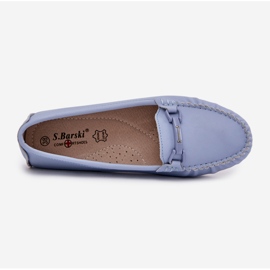 S.Barski Mocassini in pelle piatta con un ornamento di S. barski LR51-547 blu 2