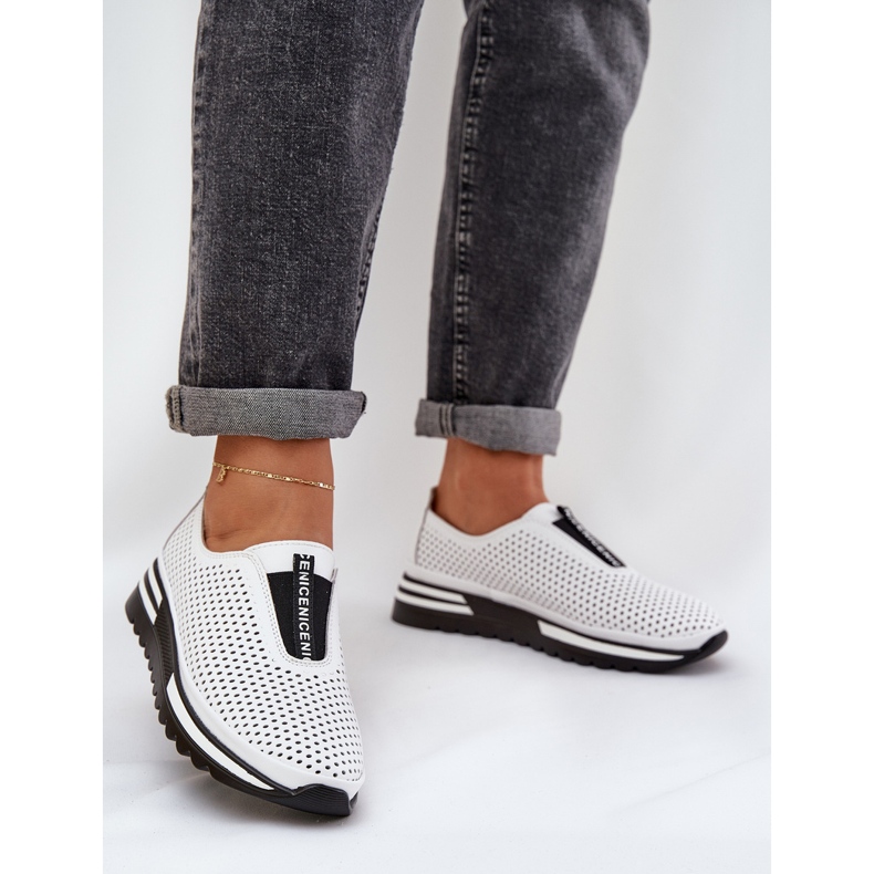 S.Barski Scarpe da donna sbloccate realizzate in pelle naturale S. Barski LR51-672 Bianco 2