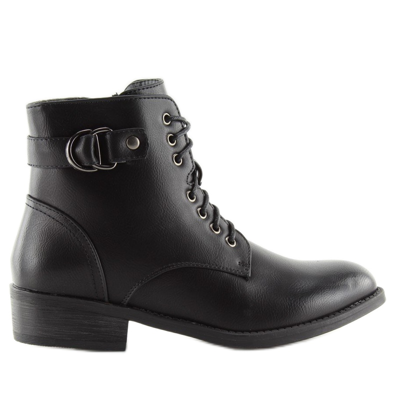 Stivali stringati neri B0-165 neri nero 2