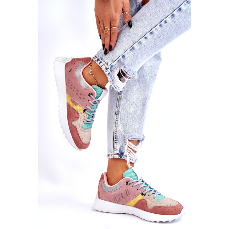 Big Star Sneaker da donna delle donne femminili rosa-beige 2