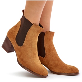 Stivali da donna eco-zamszu chelsea marrone 4