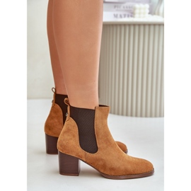 Stivali da donna eco-zamszu chelsea marrone 3
