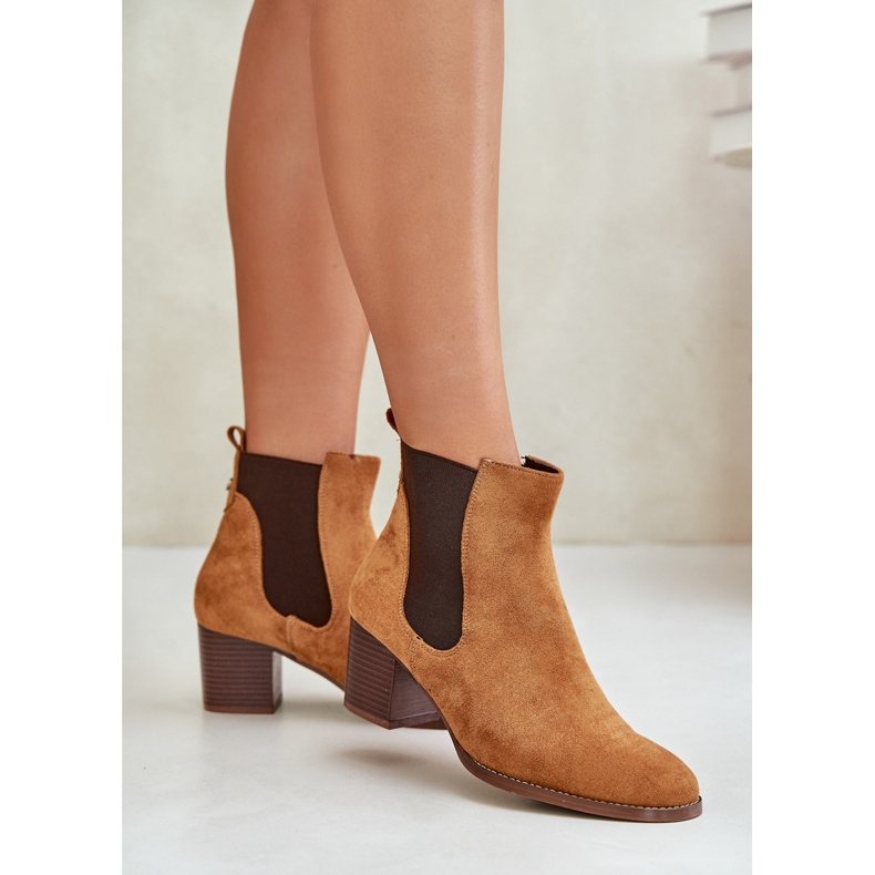 Stivali da donna eco-zamszu chelsea marrone 2