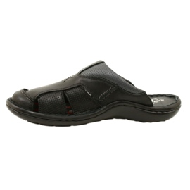 Kampol Infradito da uomo in pelle 224KAM, nere nero 7
