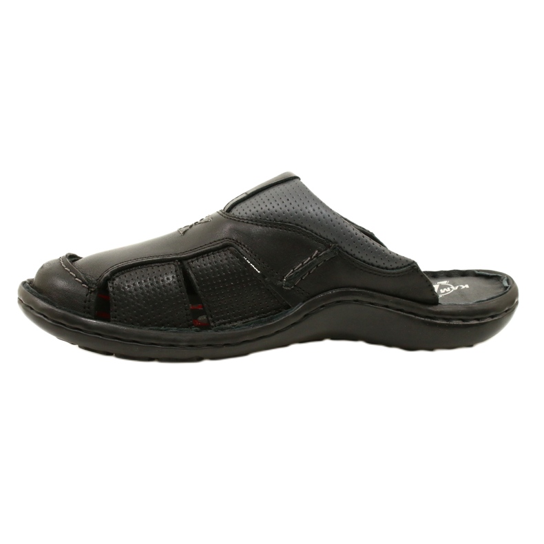 Kampol Infradito da uomo in pelle 224KAM, nere nero 7