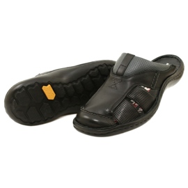 Kampol Infradito da uomo in pelle 224KAM, nere nero 9