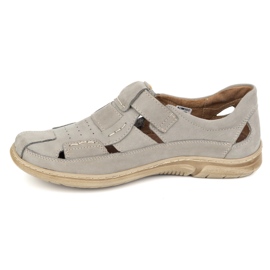 KOMODO Scarpe da uomo in pelle per velcro 937 grigio 1