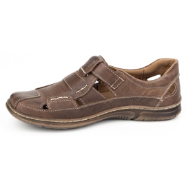KOMODO Scarpe in pelle in velcro 937 comune marrone scuro 1