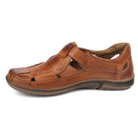 KOMODO Scarpe in pelle in velcro 937 marrone 1