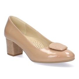 Pompe in pelle femminile, beige kostex 2634-l 123 1