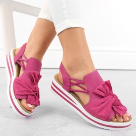 Comodi sandali platform Rieker W RKR687 fucsia rosa 2