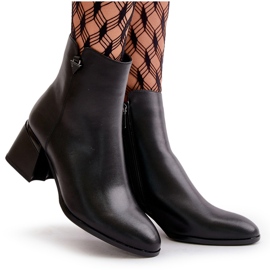 Stivali eleganti da donna isolati in pelle naturale, Nero Vinceza 77106 5