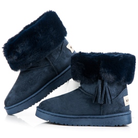 Bella Paris Mukluki con frange blu navy 1