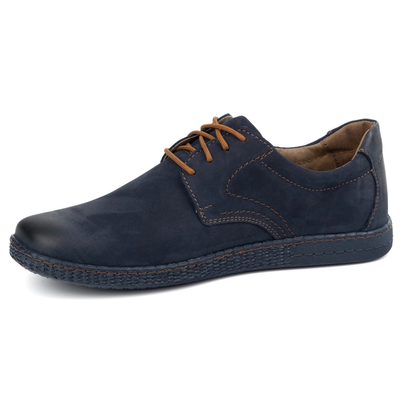 KOMODO Scarpe da uomo in pelle casual 933/2 blu navy 1
