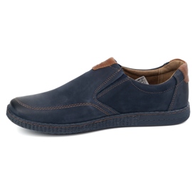KOMODO Scarpe da uomo in pelle casual 854/2 blu navy 1