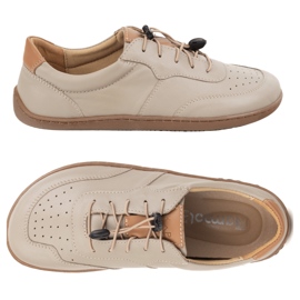 Kampol Scarpe in pelle minimalista a piedi nudi 500/18 cappuccino beige 1
