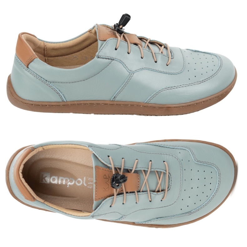 Kampol Scarpe in pelle minimalista a piedi nudi 500/24 ​​pistacchi verde 1