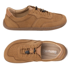 Kampol Scarpe in pelle minimalista a piedi nudi 500/24 ​​marrone chiaro 1