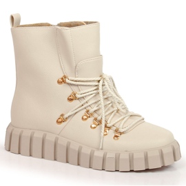 Caldi stivali da donna con plateau, beige Potocki WOL108B 1