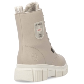 Stivaletti da donna beige impermeabili da lavoro Rieker X3410-20 1
