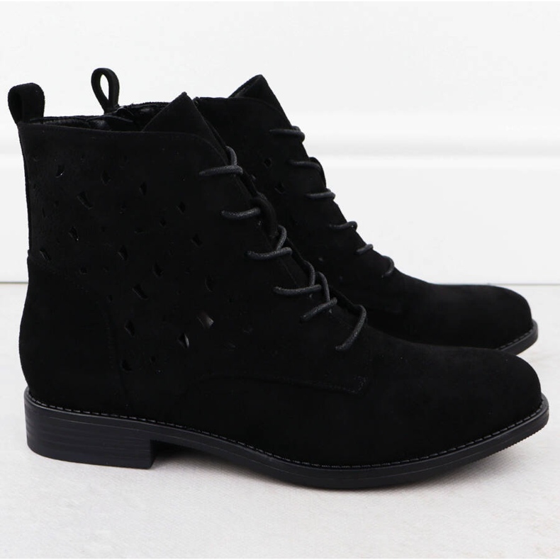 S.Barski Stivali da lavoro da donna in pelle scamosciata nera S. Barski Hy51-136 nero 2