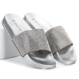 Queen Vivi Pantofole Con Cristalli grigio 1