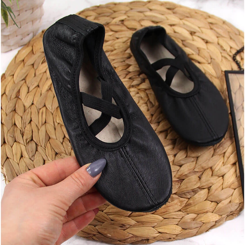 Ballerine in pelle con elastici neri Nazo nero 2