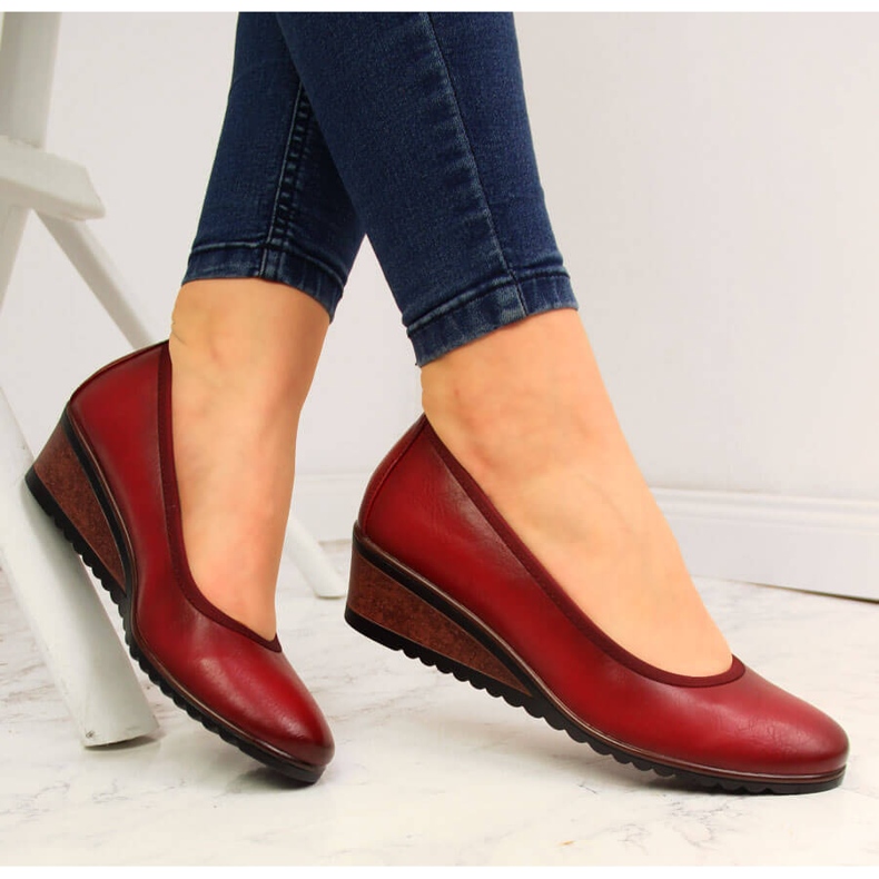 Décolleté con zeppa Vinceza rosse rosso 1