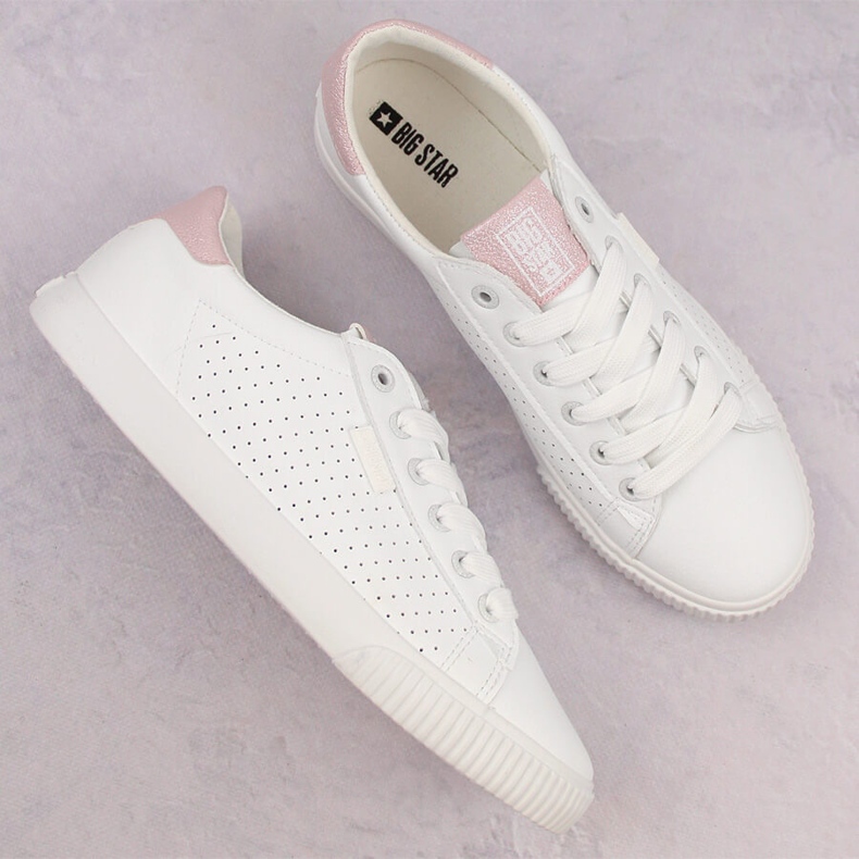 Sneakers basse realizzate in ecopelle, bianche Big Star HH274073 bianco 2