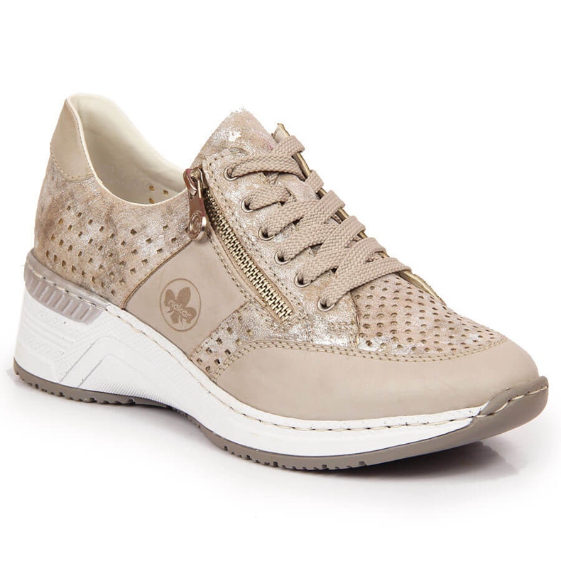 Rieker N4327-80 zeppa da donna beige 1