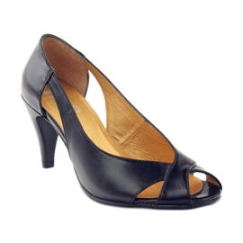 Décolleté PEES in pelle nera nero 1