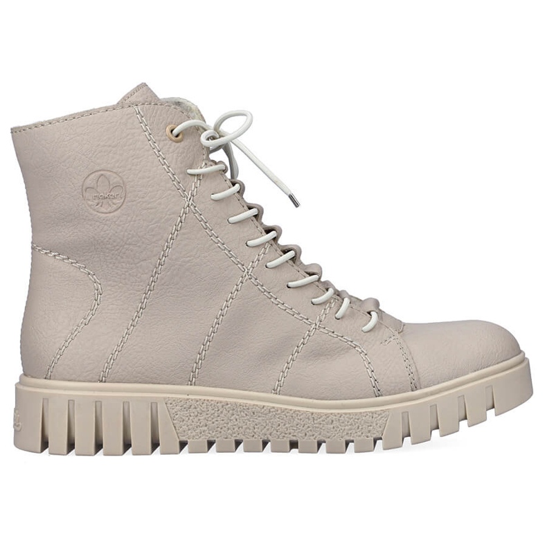 Stivaletti da donna beige con plateau Rieker Y3420-61 2